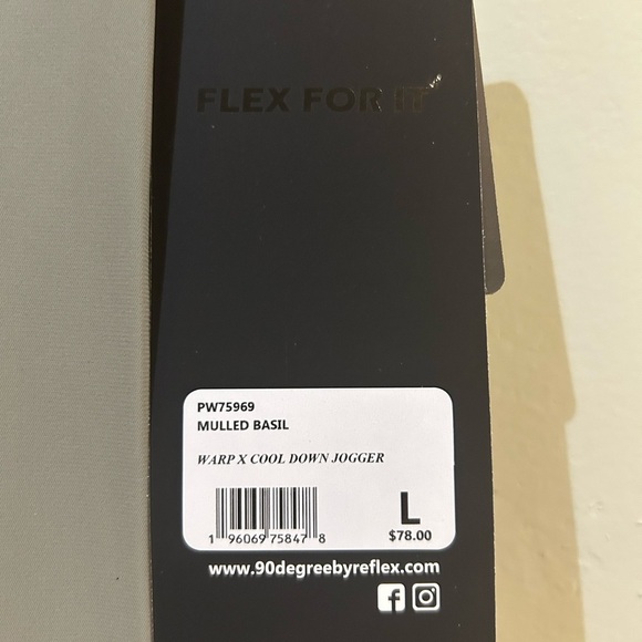 90 DEGREE BY REFLEX Mulled Basil Woven Cool Down Joggers. Women’s size L. NWTS. - Picture 4 of 6